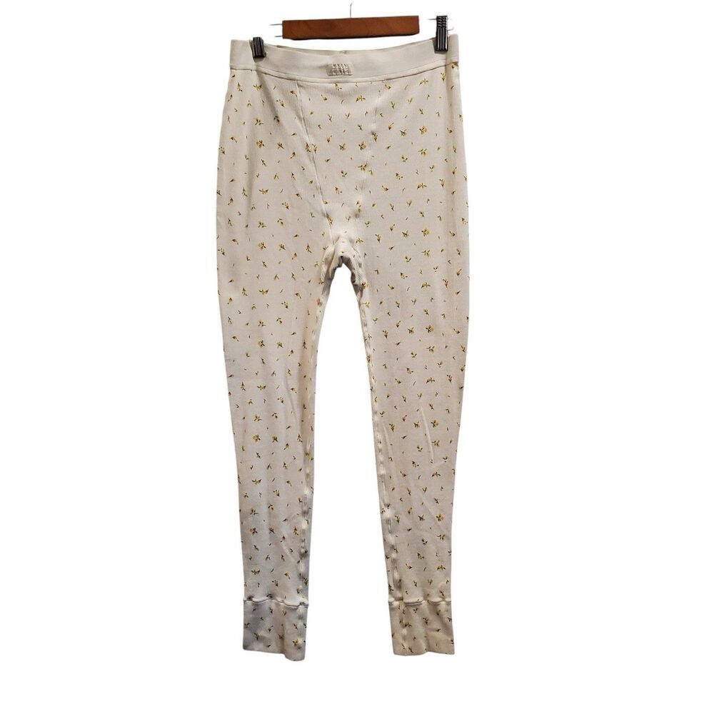 SKIMS Cotton Rib Legging Women Large Floral Thermal Lounge Pants